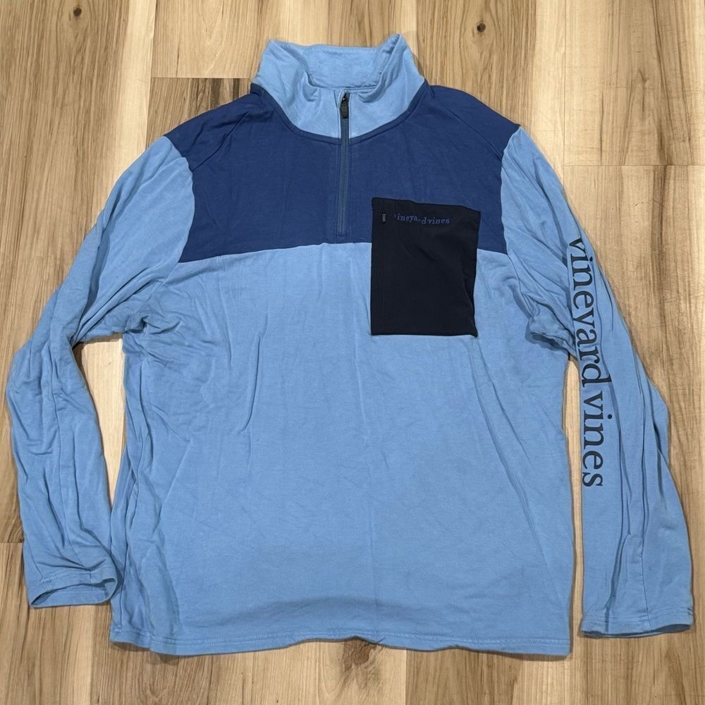Vineyard Vines Colorblock Blue 1/2 Zip Pullover Shirt Men’s XL